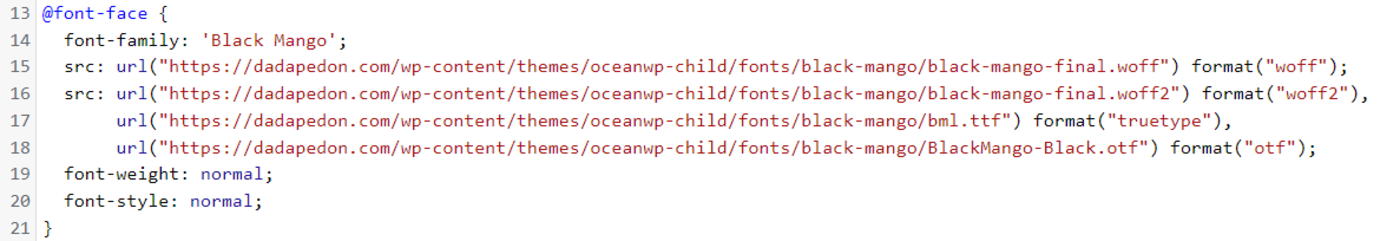 Theme File Editor style.css Example.
